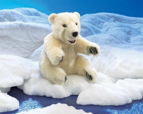 Polar Bear Sitting Hand Puppet from Folkmanis Puppets