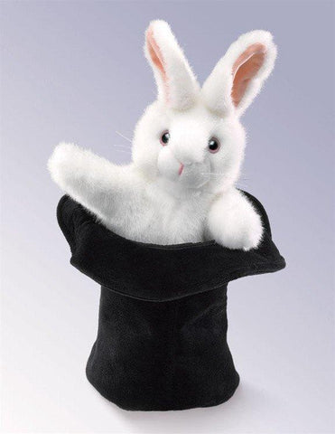 Rabbit In Hat Hand Puppet from Folkmanis Puppets