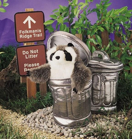 Raccoon in Garbage Can Hand Puppet from Folkmanis Puppets