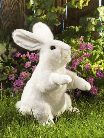 Standing White Rabbit Hand Puppet from Folkmanis Puppets