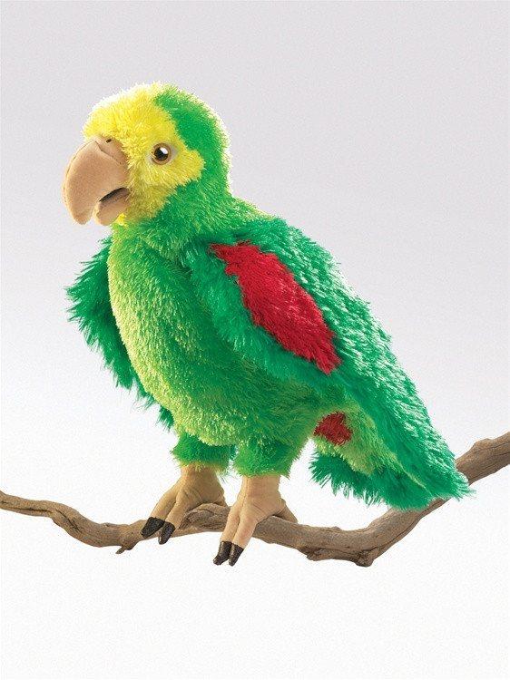 Amazon Parrot Hand Puppet from Folkmanis Puppets - AardvarksToZebras.com