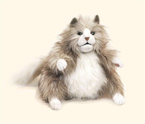 Fluffy Cat Hand Puppet from Folkmanis Puppets - AardvarksToZebras.com