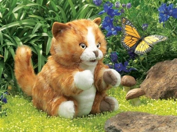 Orange Tabby Cat Kitten Hand Puppet from Folkmanis - AardvarksToZebras.com