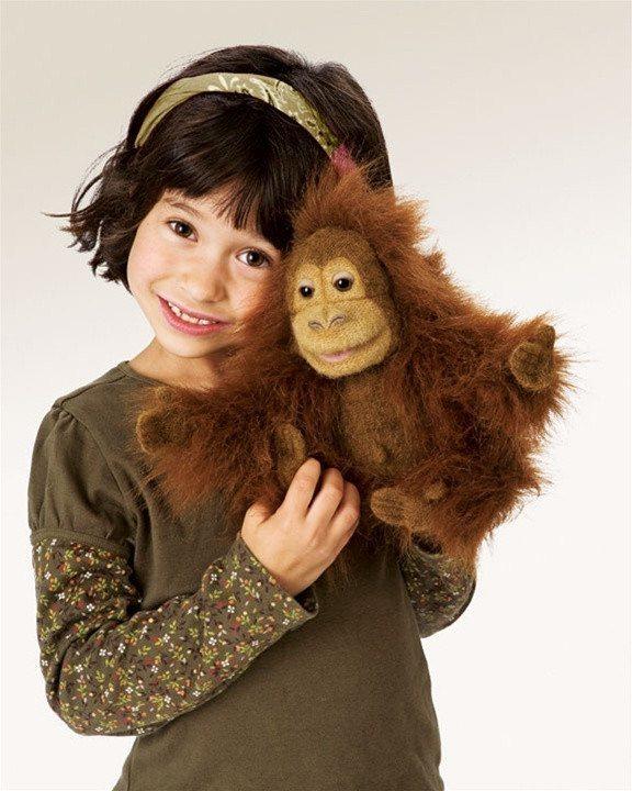 Webwilds Baby Orangutan Puppet from Folkmanis Puppets - AardvarksToZebras.com